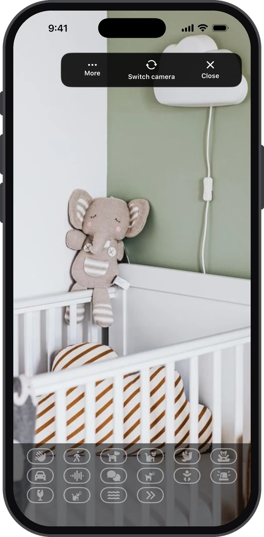 AiCam camera watching a nursery